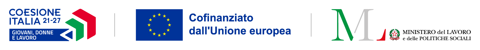 Coesione Italia 21-27 - Cofinanziato dall'Unione europea - Ministero del Lavoro e delle Politiche Sociali